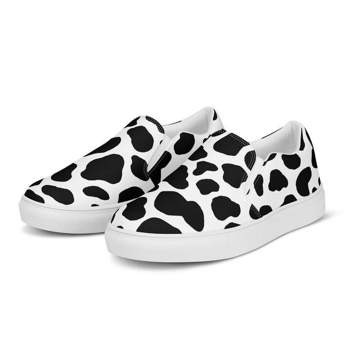 Rainbow Cow Print Slip-on Canvas Shoes (female sizes) Slip Ons The Rainbow Stores