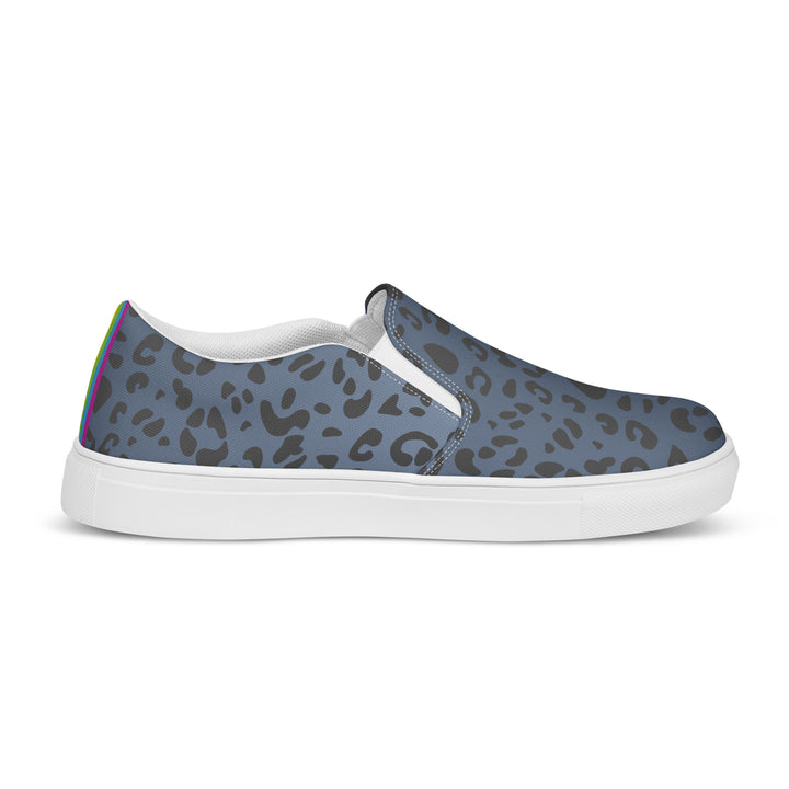 Rainbow Blue Leopard Print Slip-on Canvas Shoes (female sizes) Slip Ons The Rainbow Stores