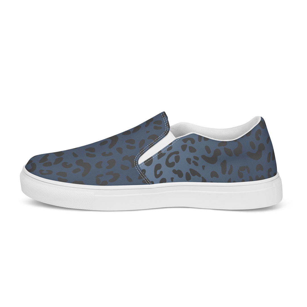 Rainbow Blue Leopard Print Slip-on Canvas Shoes (female sizes) Slip Ons The Rainbow Stores