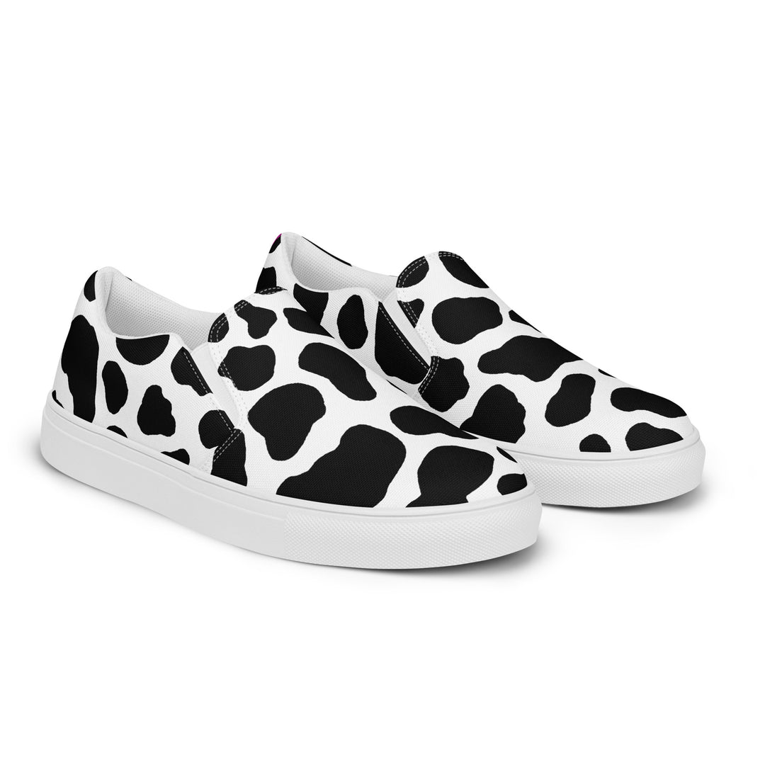 Rainbow Cow Print Slip-on Canvas Shoes (female sizes) Slip Ons The Rainbow Stores